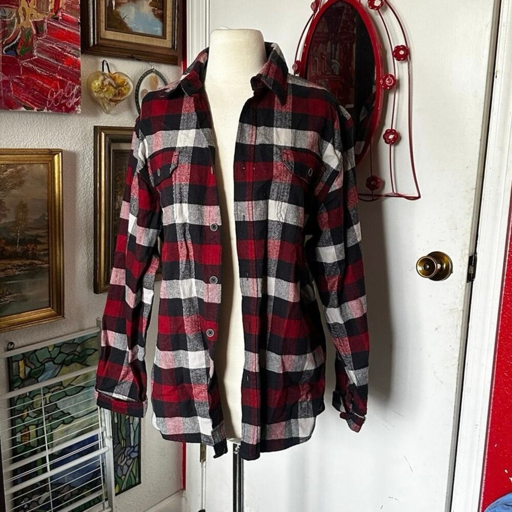 jachs red plaid button up long sleeve shirt